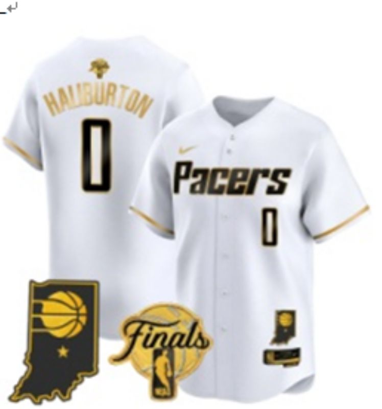 Men 2025 Indiana Pacers 0 Haliburton White Joint Name NBA Jersey style 5